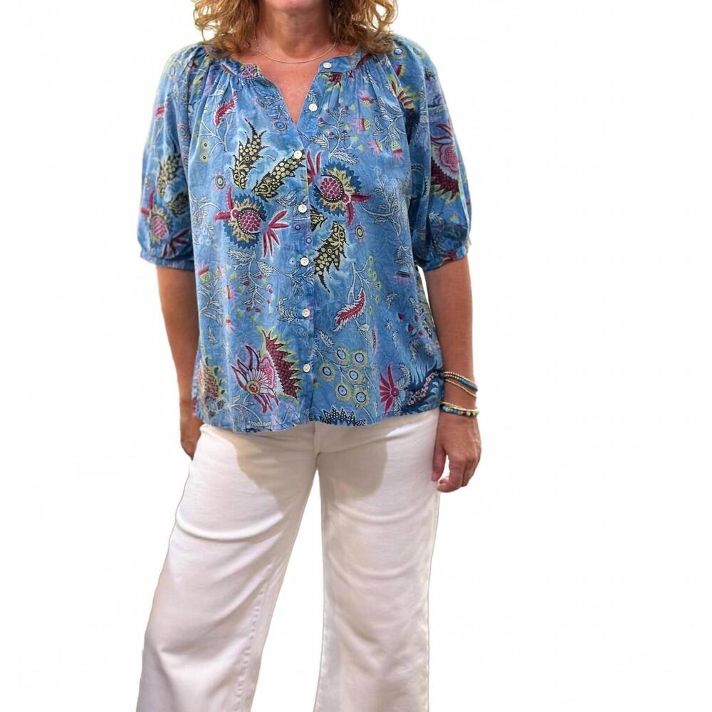 NEW DYLAN laurel blouse in blue